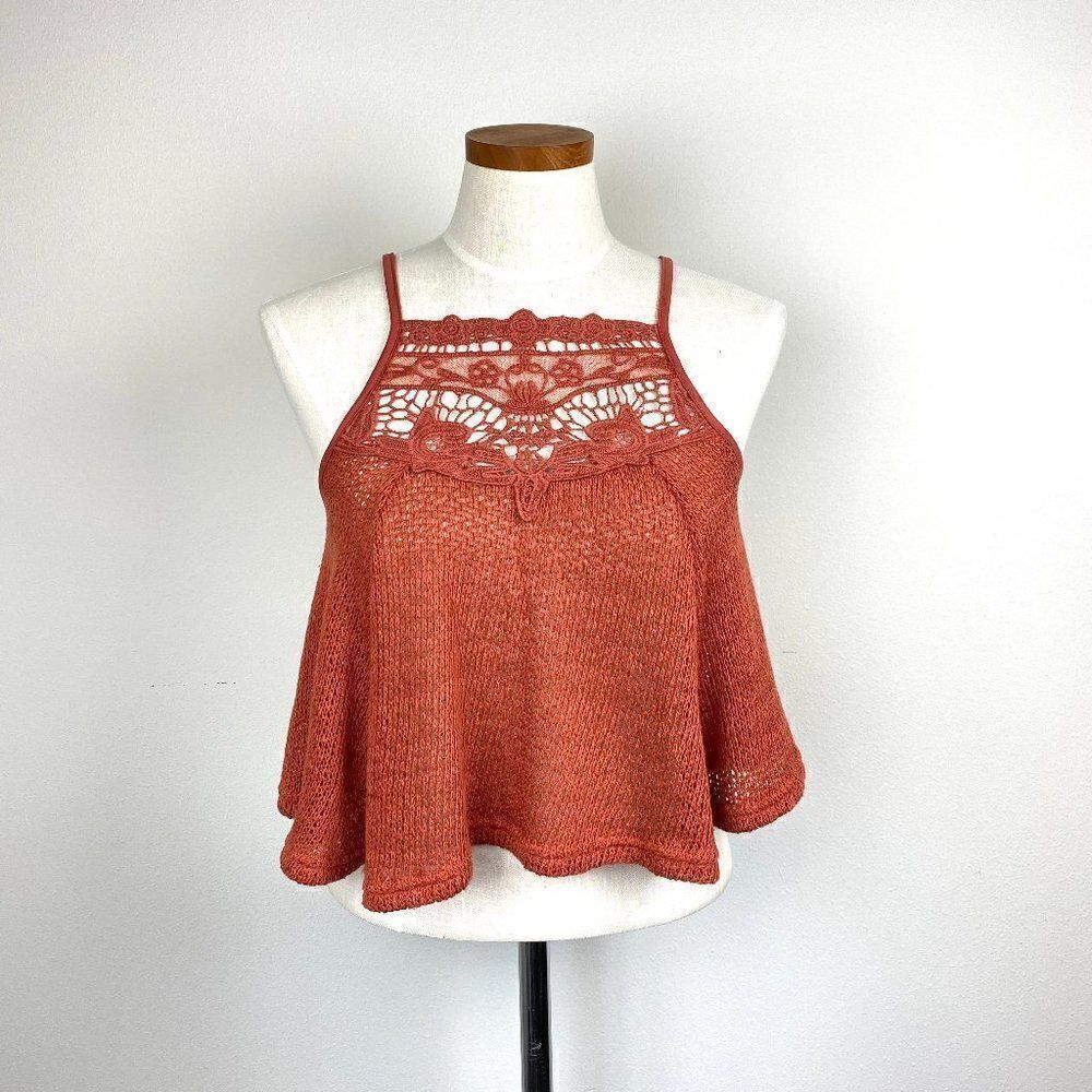 Rue21 Embroidered Flowy Cross-Backed Crop Top